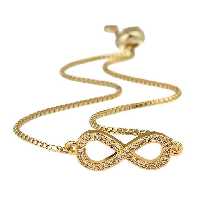 Elegant Infinity Copper Inlay Zircon Bracelets