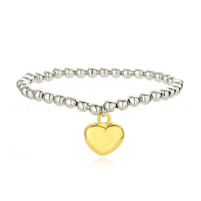 Estilo simples forma de coração cobre incrustado zircão pulseiras brincos colar
