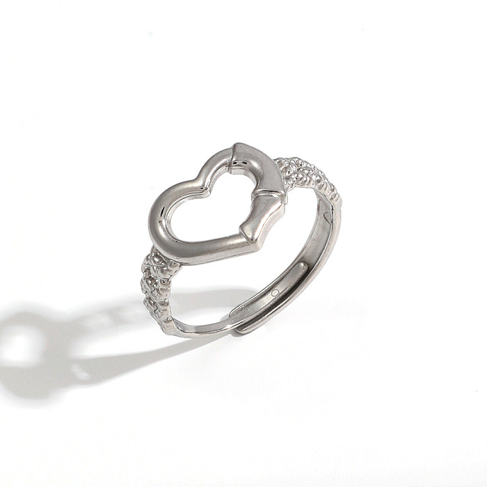 Simple Style Classic Style Solid Color Stainless Steel Plating Hollow Out 18K Gold Plated Open Rings