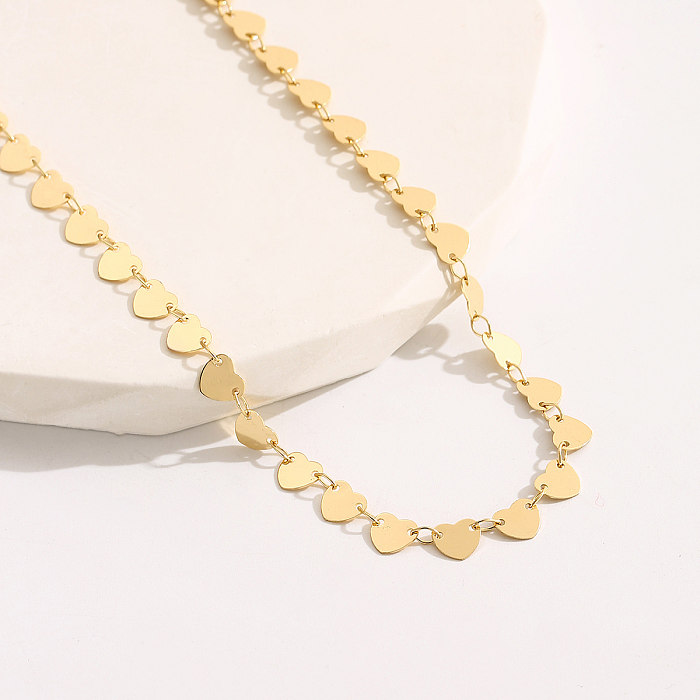 Lässige, schlichte Herzform-Kupfer-Halskette mit 18-Karat-Vergoldung in großen Mengen