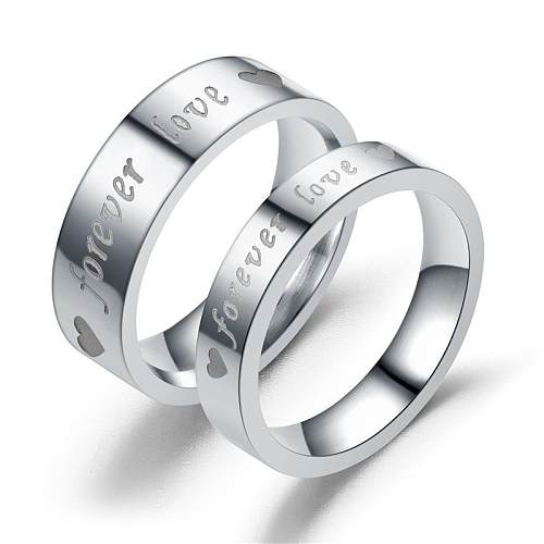 Anéis de aço inoxidável em forma de coração casal TP190418118108