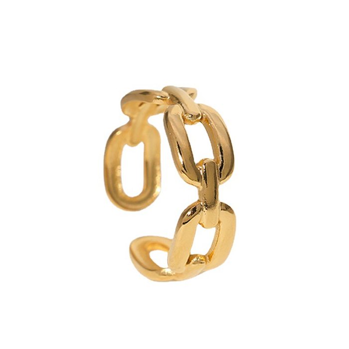 Fashion Solid Color Stainless Steel Chain Open Ring 1 Piece