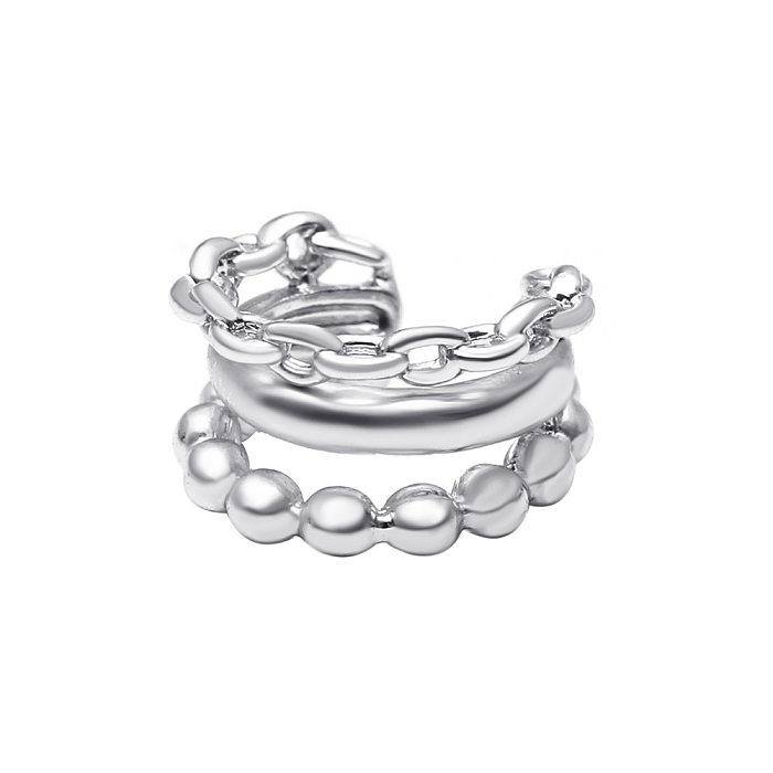 Bijoux en forme de C creux, perle en cuivre incrusté de Zircon, Clip d'oreille, vente en gros