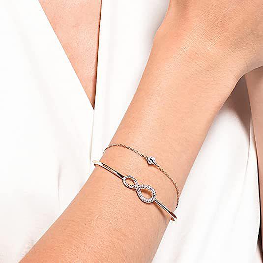 Simple Style Infinity Copper Inlay Zircon Bracelets
