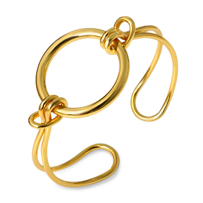 Simple Style Bow Knot Copper Plating Gold Plated Bangle