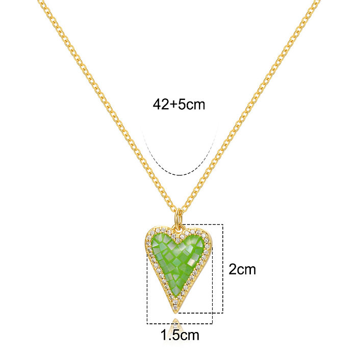 Süße schlichte Herzform-Kupfer-vergoldete Zirkon-Anhänger-Halskette in großen Mengen