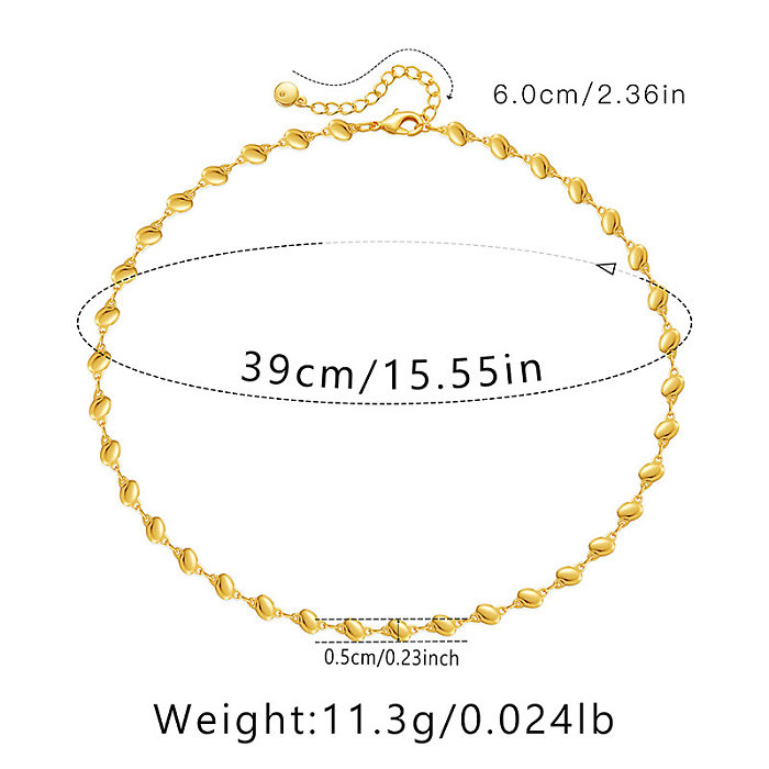 Collar chapado en oro de 18 quilates con cadena de cobre de color sólido de estilo simple estilo IG