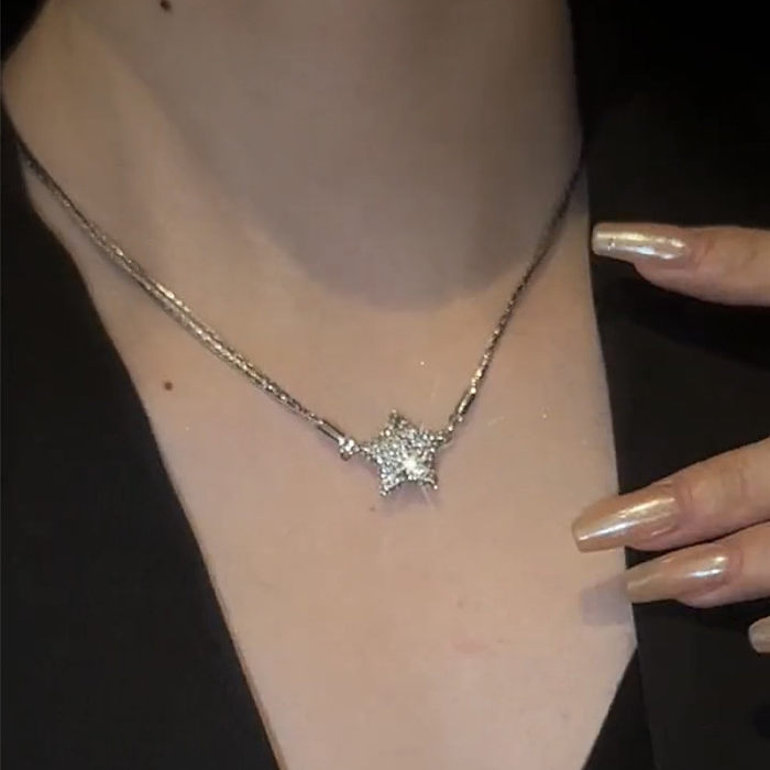 Elegant Streetwear Star Copper Plating Pendant Necklace