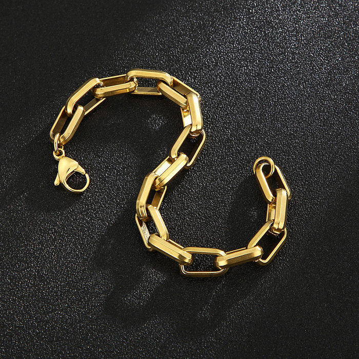 Collier de bracelets en acier titane géométrique style vintage punk