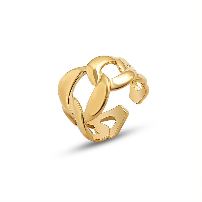Simple Exaggerated Hip Hop Style Thick Chain Ring