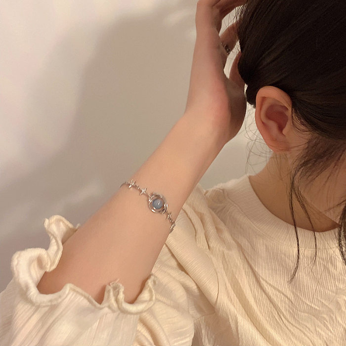 Casual Sweet Star Copper Inlay Zircon Bracelets