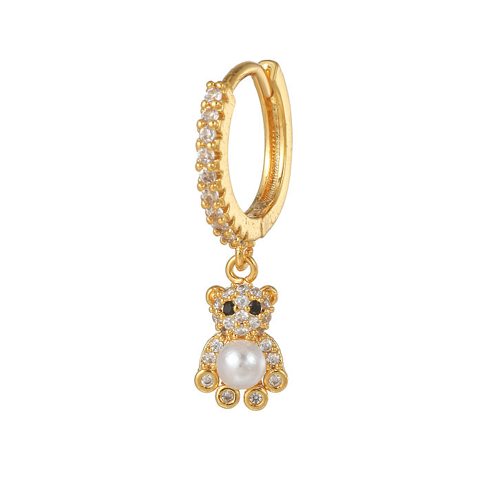 Fashion Animal Wings Copper Inlaid Zircon Drop Earrings 1 Piece