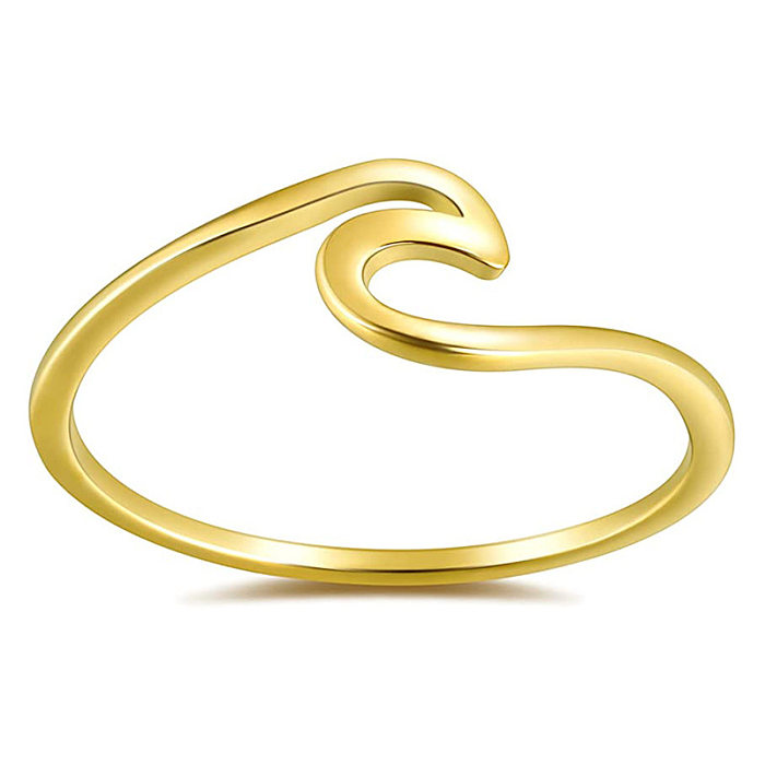 New Wave Simple 316L Titanium Steel Ring For Women  Wholesale