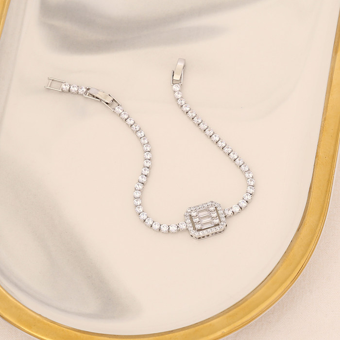 Pulseiras de cobre em formato de coração estrela da moda pulseiras de cobre banhadas a ouro zircão 1 peça