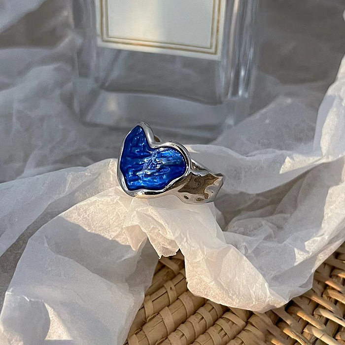 Anéis abertos com revestimento de cobre em formato de coração de estilo moderno