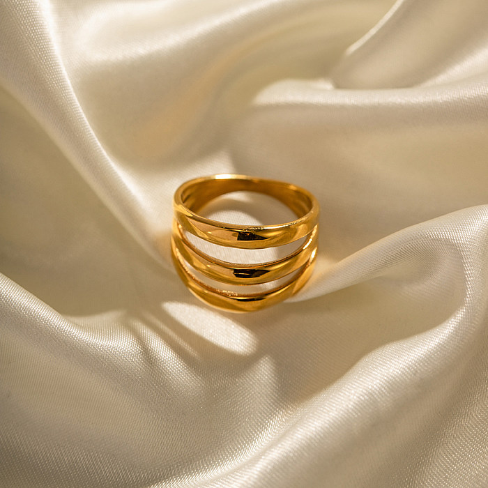 INS Style lignes de Style coréen anneaux superposés en acier inoxydable