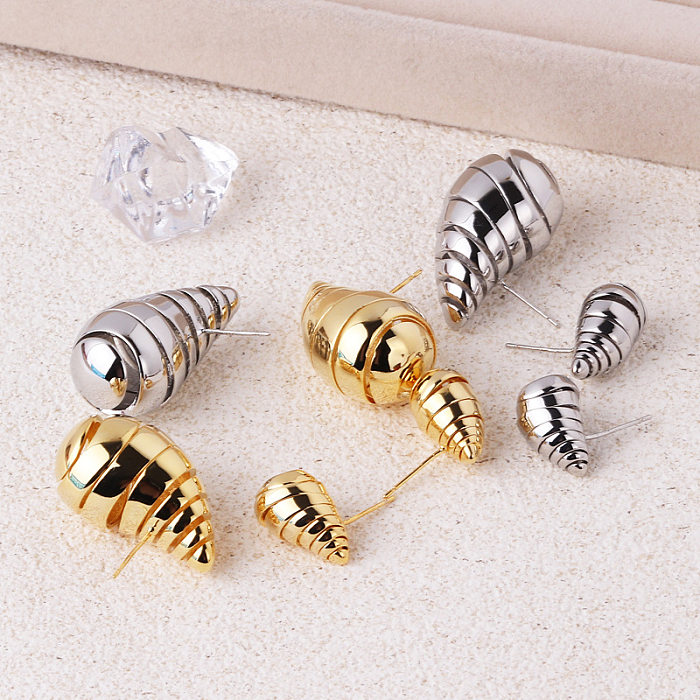 1 Pair Basic Simple Style Geometric Plating Copper Ear Studs