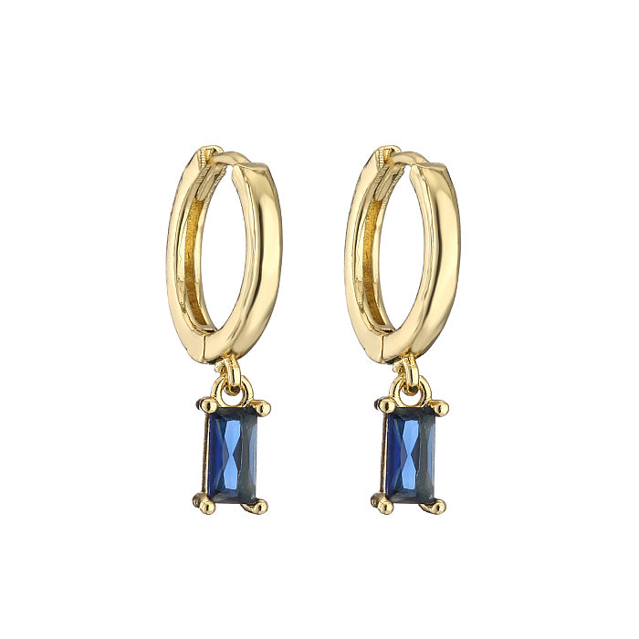 Jewelry Micro-inlaid Zircon Colored Diamond Earrings Geometric Simple Earrings