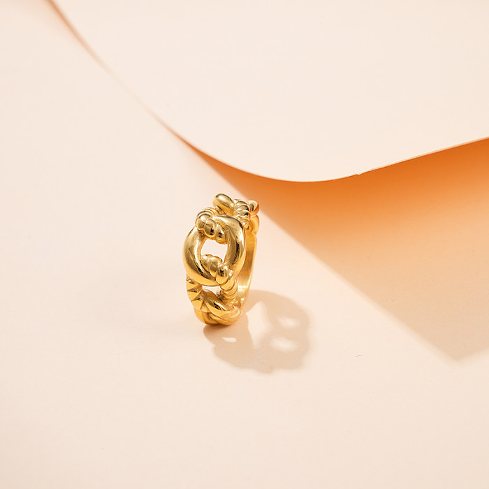 Großhandel mit modernen, klassischen, künstlerischen, runden, vergoldeten Ringen aus Edelstahl