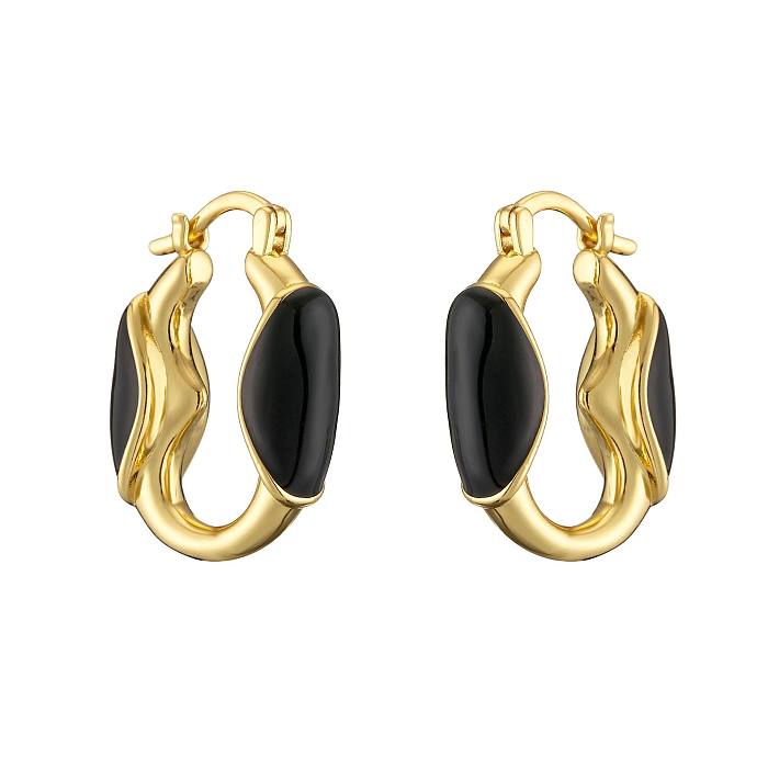 1 Piece Modern Style U Shape Enamel Copper Earrings