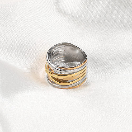 1 peça de anéis de chapeamento cruzado de aço inoxidável com bloco de cores da moda