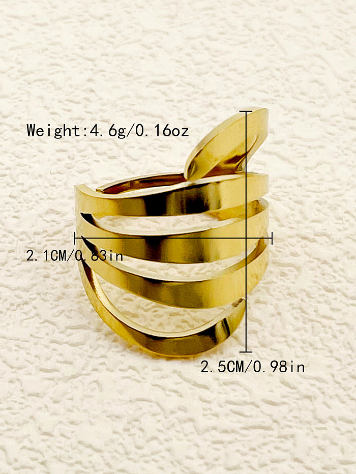 Simple Style Classic Style Stainless Steel Gold Plated Open Ring In Bulk