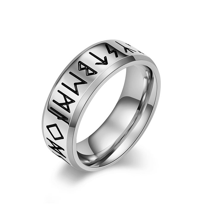 Anéis de polimento de aço de titânio com símbolo de estilo simples de 1 peça