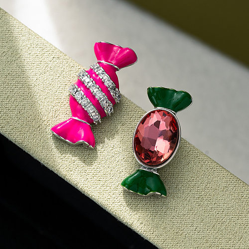 1 Pair Cute Sweet Candy Plating Inlay Copper Zircon Ear Studs