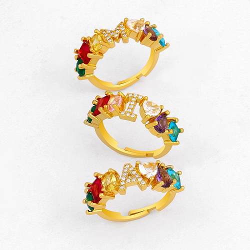New Fashion Accessories 26 Letter Rings Diamond Diamond Couple Ring Wholesale