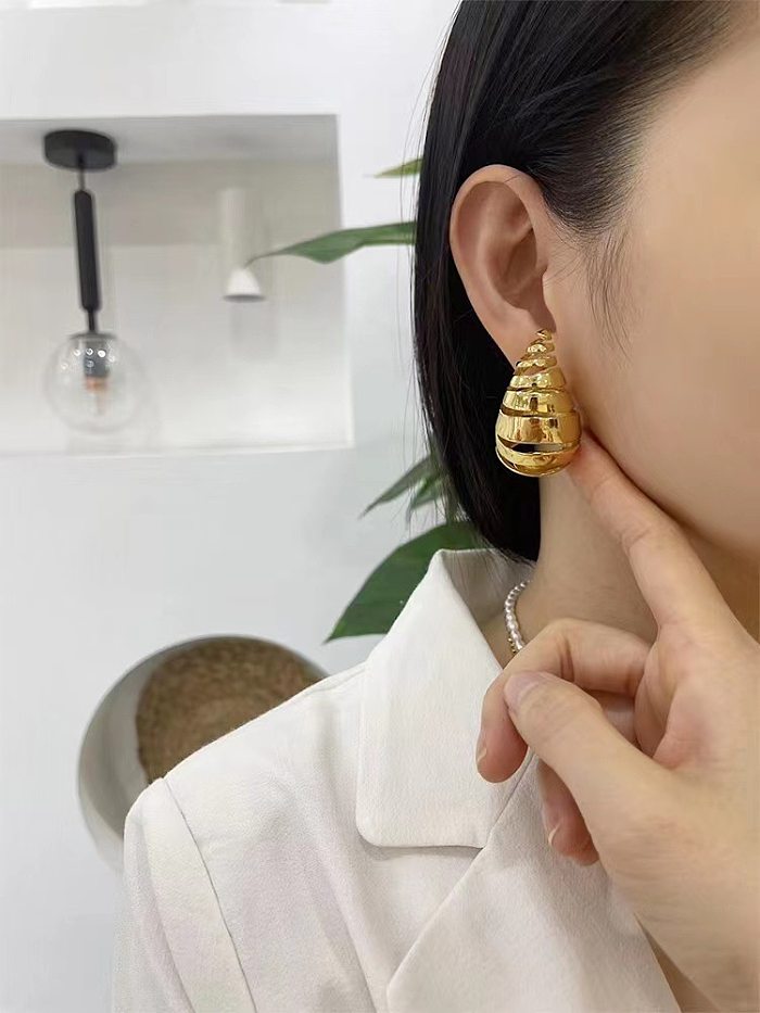 1 Pair Modern Style Geometric Plating Copper 18K Gold Plated Ear Studs