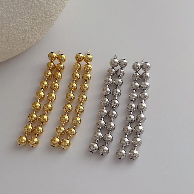 1 Pair Casual Simple Style Streetwear Geometric Plating Copper Drop Earrings