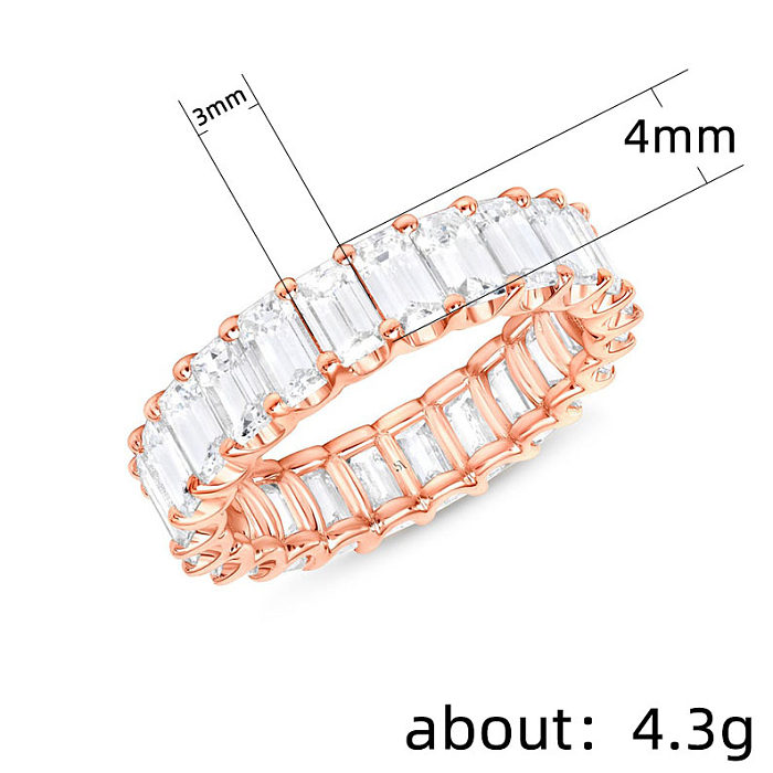 Creative Whole Circle Full Of Zircon Copper Women's Proposal Ring Wholesale