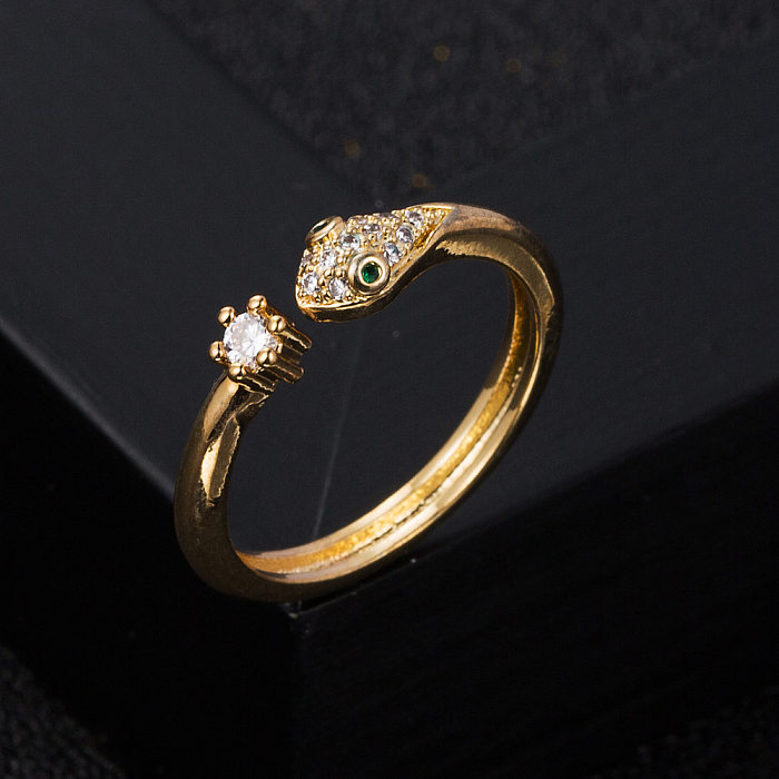 Nuevo Microconjunto de cobre chapado en oro, anillo abierto pequeño geométrico