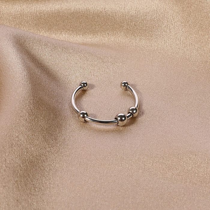 Estilo simples cor sólida aço cobre chapeamento rosa banhado a ouro branco banhado a ouro anéis abertos