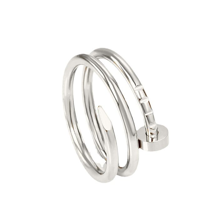 Fashion Simple Style Geometric Titanium Steel Rings
