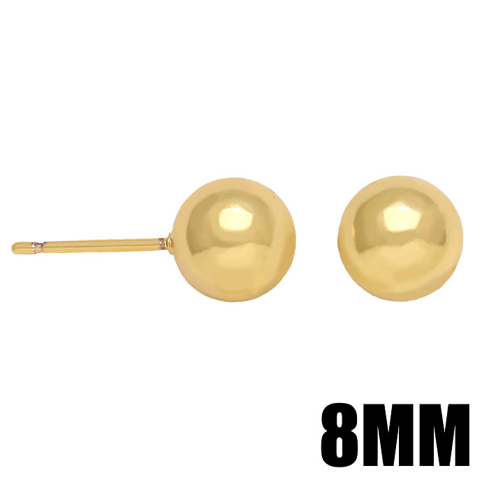1 Paar schlichte, runde, mit 18 Karat vergoldete Ohrstecker im schlichten Stil