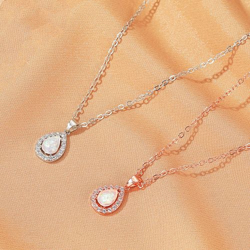 Neue kreative Tropfen-Anhänger-Kristallsüße Opal-Halskette im Großhandel