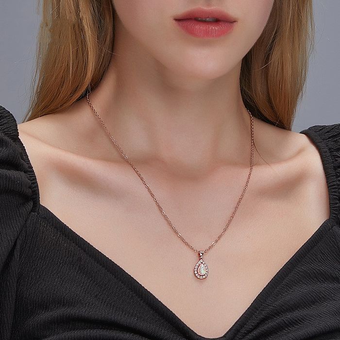 Nouveau pendentif créatif en cristal opale douce, collier, vente en gros