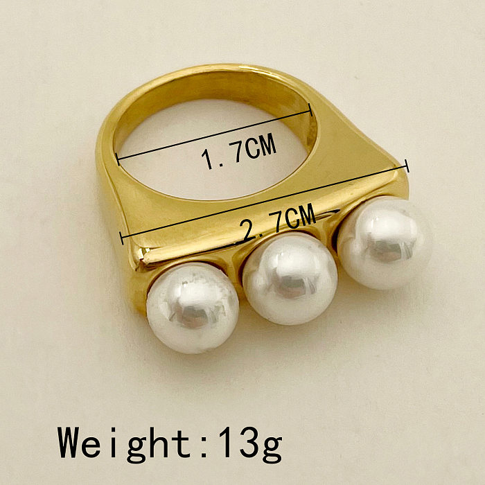 1 Piece Fashion Geometric Stainless Steel Plating Inlay Rings