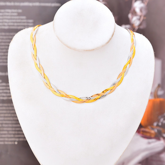 Großhandel Streetwear-Armband-Halskette aus einfarbigem Titanstahl