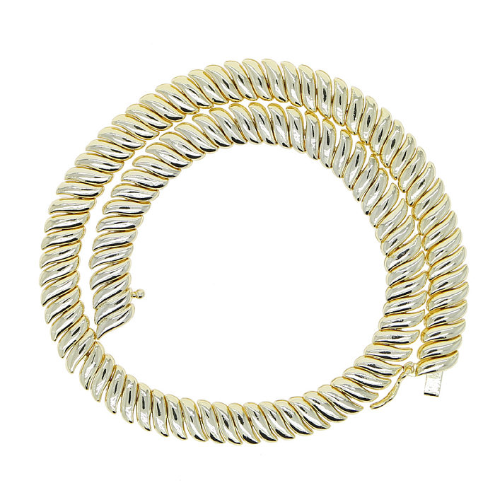 Hip-Hop Cool Style einfarbige Kupferarmbänder Halskette