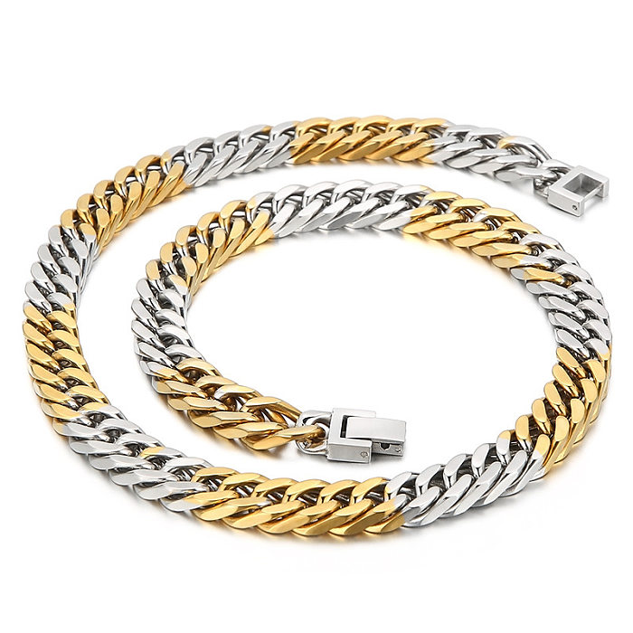 Hip-Hop Punk Geometric Titanium Steel Bracelets Necklace