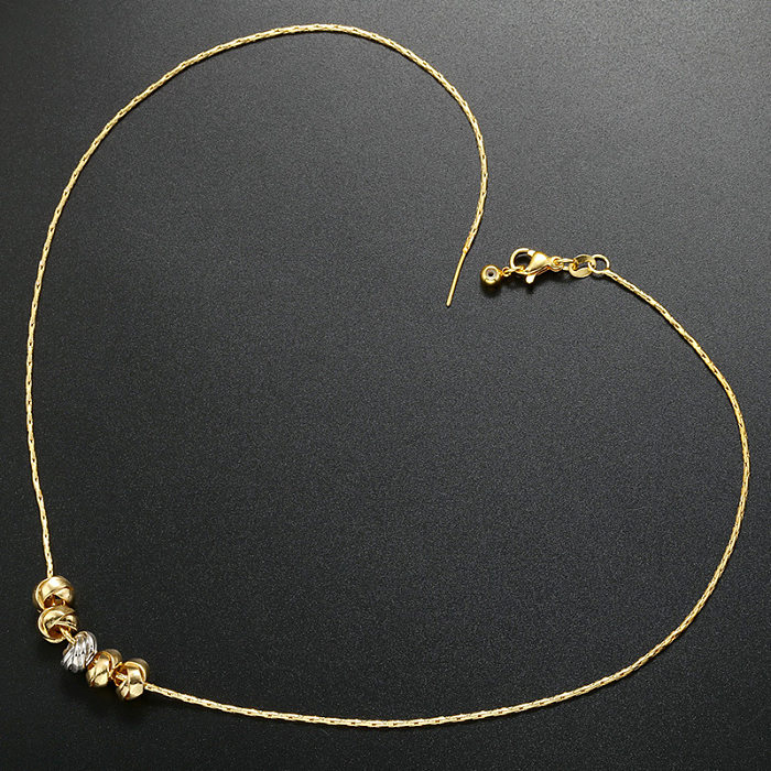 1 Piece Simple Style Solid Color Copper Chain Pendant Necklace