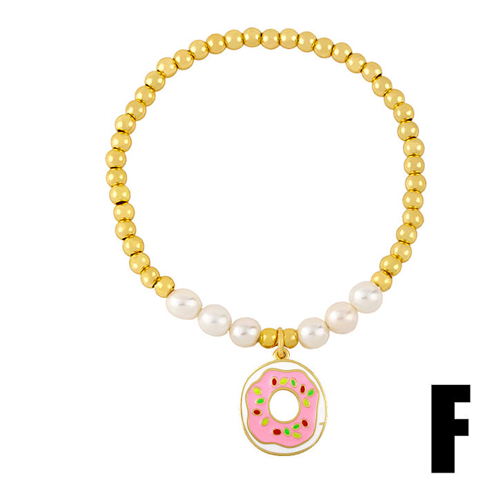Creative Pearl Bracelet Donut Cake Balloon Dog Pendant Jewelry