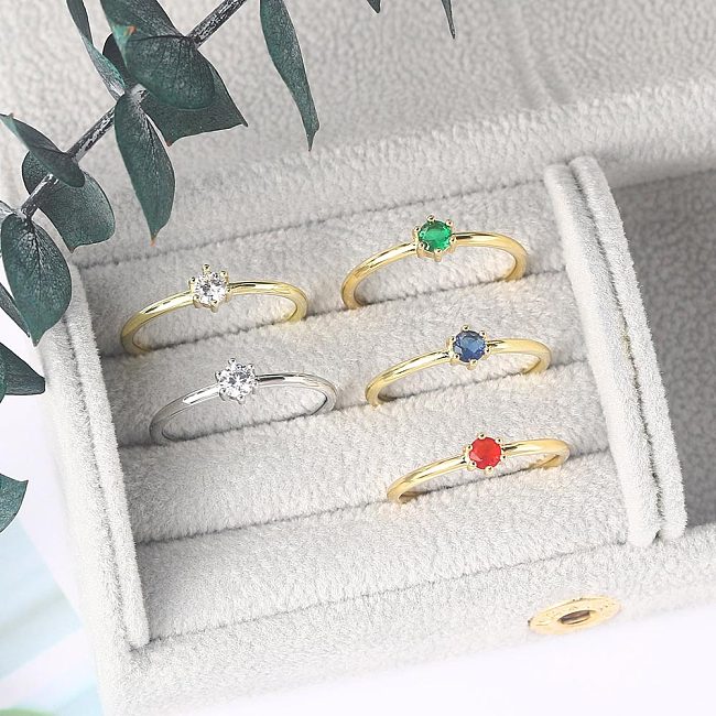 Glam Geometric Copper Gold Plated Zircon Rings