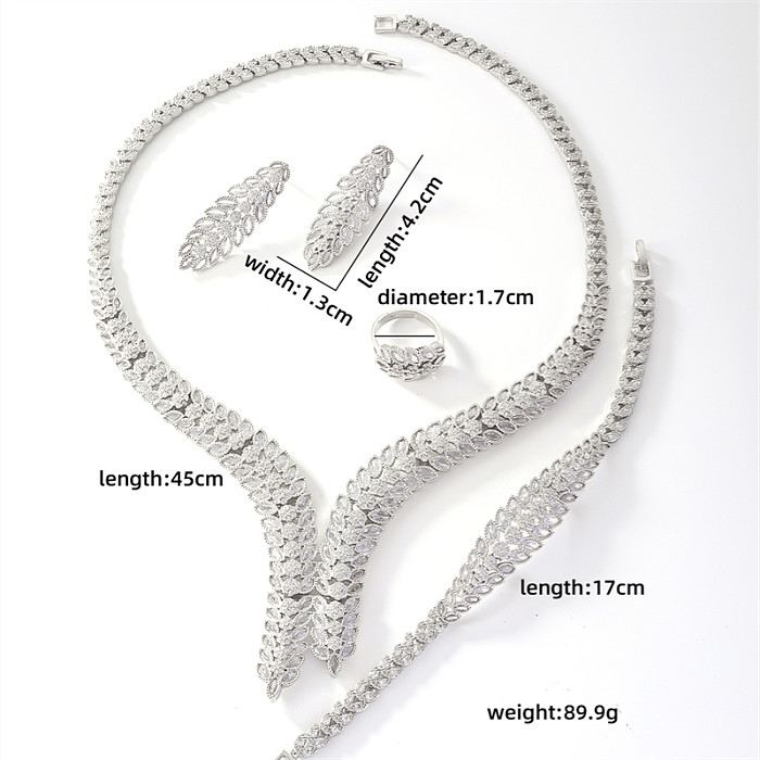 Collar de pendientes de anillos de circonio con incrustaciones de cobre geométrico de estilo coreano brillante