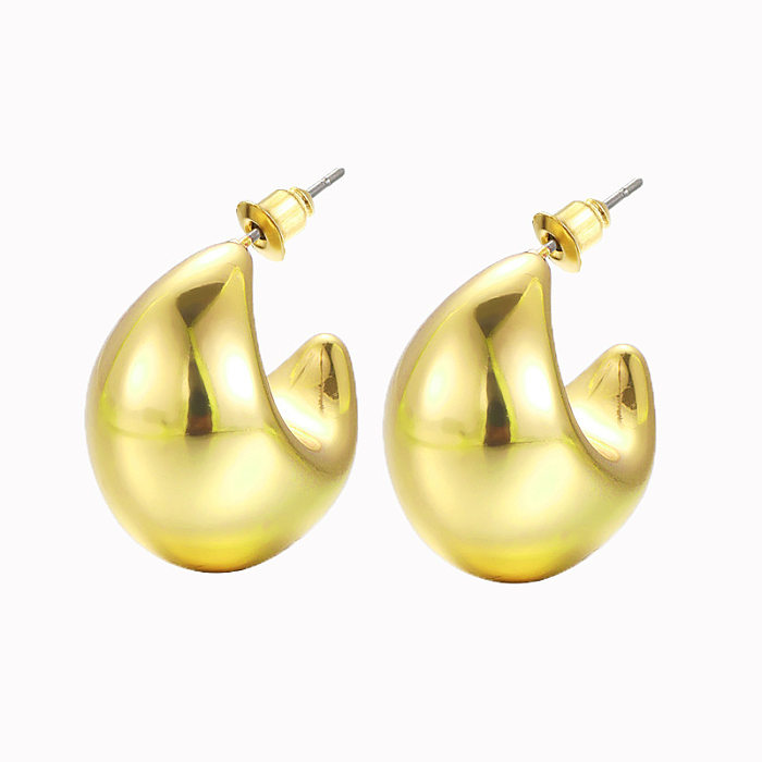 1 Pair Simple Style Water Droplets Plating Alloy Gold Plated Ear Studs