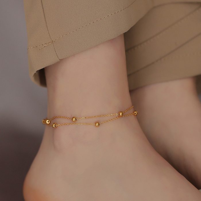 Sweet Solid Color Titanium Steel Bracelets Anklet Necklace
