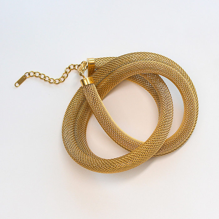 Streetwear-Armband-Halskette mit einfarbiger Titanstahlbeschichtung