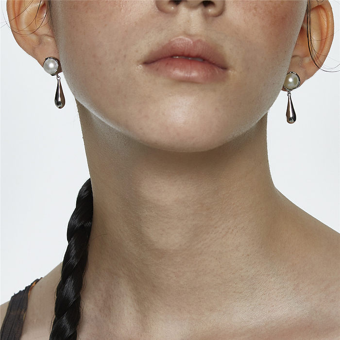 1 Pair Simple Style Geometric Solid Color Plating Copper 18K Gold Plated Drop Earrings
